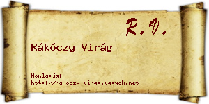 Rákóczy Virág névjegykártya