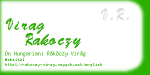 virag rakoczy business card